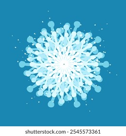Decorative blue snowflake,festive elements for christmas,new year.Vector graphics.