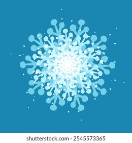 Decorative blue snowflake,festive elements for christmas,new year.Vector graphics.