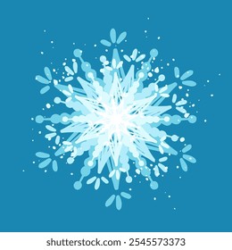 Copo de nieve azul decorativo, Elementos festivos para Navidad, año nuevo. Gráficos de Vector.