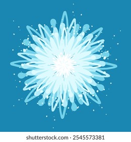 Decorative blue snowflake,festive elements for christmas,new year.Vector graphics.