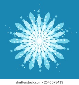 Copo de nieve azul decorativo, Elementos festivos para Navidad, año nuevo. Gráficos de Vector.