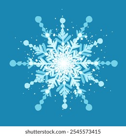 Dekorative blaue Schneeflocke, festliche Elemente für Weihnachten, neues Jahr.Vektorgrafiken.