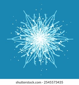Copo de nieve azul decorativo, Elementos festivos para Navidad, año nuevo. Gráficos de Vector.