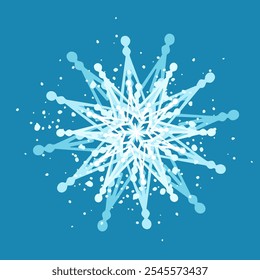 Copo de nieve azul decorativo, Elementos festivos para Navidad, año nuevo. Gráficos de Vector.
