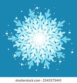 Decorative blue snowflake,festive elements for christmas,new year.Vector graphics.