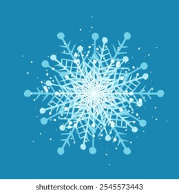 Decorative blue snowflake,festive elements for christmas,new year.Vector graphics.