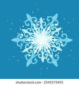 Dekorative blaue Schneeflocke, festliche Elemente für Weihnachten, neues Jahr.Vektorgrafiken.