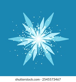 Copo de nieve azul decorativo, Elementos festivos para Navidad, año nuevo. Gráficos de Vector.