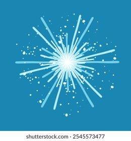 Copo de nieve azul decorativo, Elementos festivos para Navidad, año nuevo. Gráficos de Vector.