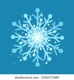 Copo de nieve azul decorativo, Elementos festivos para Navidad, año nuevo. Gráficos de Vector.