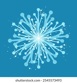 Decorative blue snowflake,festive elements for christmas,new year.Vector graphics.