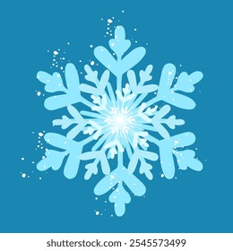 Decorative blue snowflake,festive elements for christmas,new year.Vector graphics.