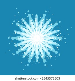 Floco de neve azul decorativo, elementos festivos para o Natal, gráficos new year.Vetor.