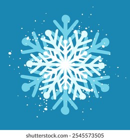 Floco de neve azul decorativo, elementos festivos para o Natal, gráficos new year.Vetor.