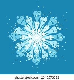 Floco de neve azul decorativo, elementos festivos para o Natal, gráficos new year.Vetor.