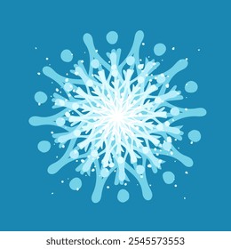 Copo de nieve azul decorativo, Elementos festivos para Navidad, año nuevo. Gráficos de Vector.
