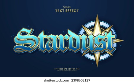 decorative blue star editable text effect vector design