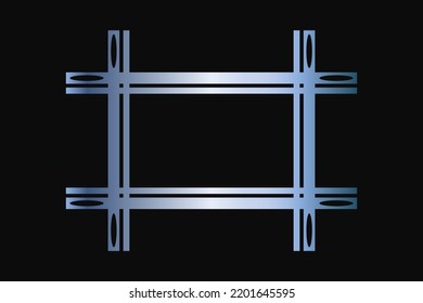 Marco de acero azul decorativo Patrón abstracto Ilustración vectorial
