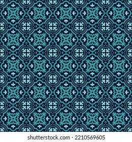Decorative Blue tile pattern design. Vector illustration. Tile Seamless Pattern Design, Wallpaper