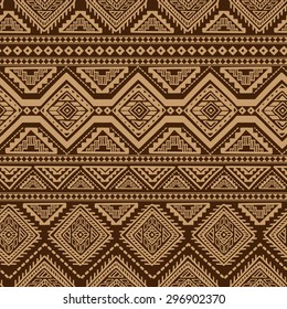 Decorative Boho Ancient Hand Drawn Ethnic Seamless Pattern