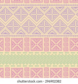 Decorative Boho Ancient Hand Drawn Ethnic Seamless Pattern