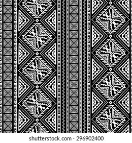 Decorative Boho Ancient Hand Drawn Ethnic Seamless Pattern