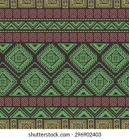 Decorative Boho Ancient Hand Drawn Ethnic Seamless Pattern