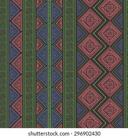 Decorative Boho Ancient Hand Drawn Ethnic Seamless Pattern