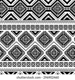 Decorative Boho Ancient Hand Drawn Ethnic Seamless Pattern