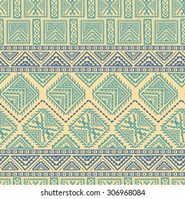 Decorative Boho Ancient Hand Drawn Ethnic Seamless Pattern