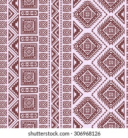 Decorative Boho Ancient Hand Drawn Ethnic Seamless Pattern