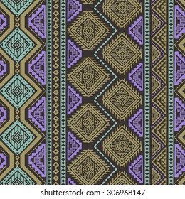 Decorative Boho Ancient Hand Drawn Ethnic Seamless Pattern