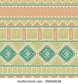 Decorative Boho Ancient Hand Drawn Ethnic Seamless Pattern
