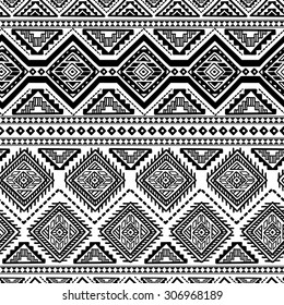 Decorative Boho Ancient Hand Drawn Ethnic Seamless Pattern