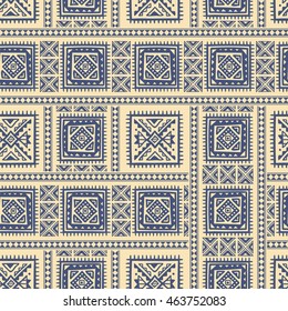 Decorative Boho Ancient Hand Drawn Ethnic Seamless Pattern