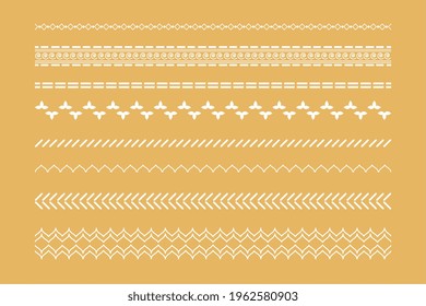 conjunto decorativo de fronteras étnicas boho