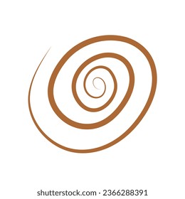 Decorative boho spiral shape. Abstract geometric element. Aesthetic symbol. 
