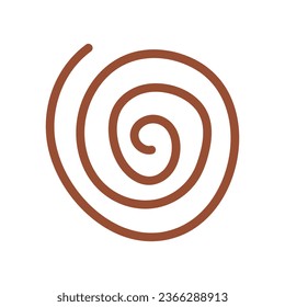 Decorative boho spiral shape. Abstract geometric element. Aesthetic symbol. 