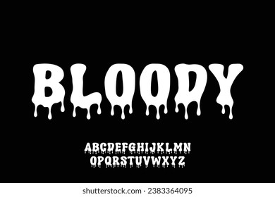 Decorative bold bloody alphabet display font vector illustration