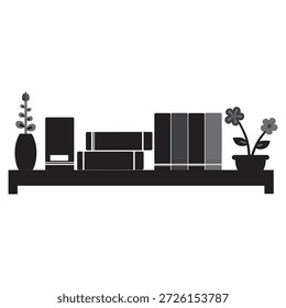 Diseño decorativo del Vector de la estantería para el hogar y la oficina