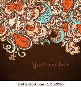 Decorative border. Abstract vintage background. Retro border for invitation card.