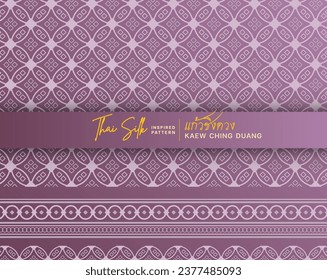 Decorative border background. Inspired by "Lookkaew", a Thai style silk pattern. Colored in Pink