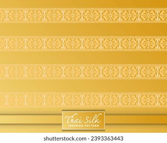 Decorative border background. Inspired by "Kaam Puu", a North Eastern Thai style (Isaan) silk pattern. Colored in Gold.