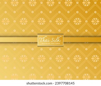 Decorative border background. Inspired by "Dok Sak", a North Eastern Thai style (Isaan) silk pattern. Colored in Gold.