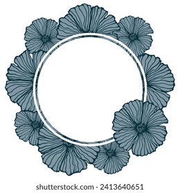 A decorative border of branches is highlighted on a white background. A pattern of leaves. Vector illustration. For nature, eco and design. Hand-drawn plants, a frame for a postcard.