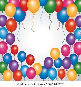 decorative border colored balloons party