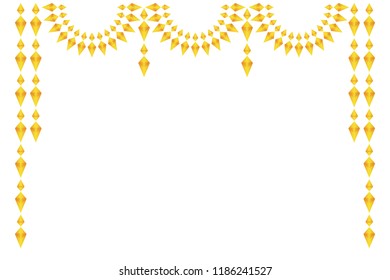 Decorative border for doors and for windows made of golden bells.