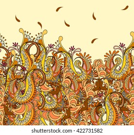 Decorative border of an element. Abstract invitation card. The wave of a template projects for the card. Indian ornament, east style