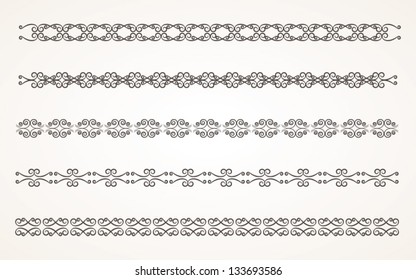 Decorative border elements for design Vector Illustration set 3
