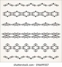 Decorative border elements for design Vector Illustration set